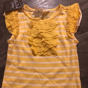 Matilda Jane NWT Size 2 Yellow flutter eyelet tank
